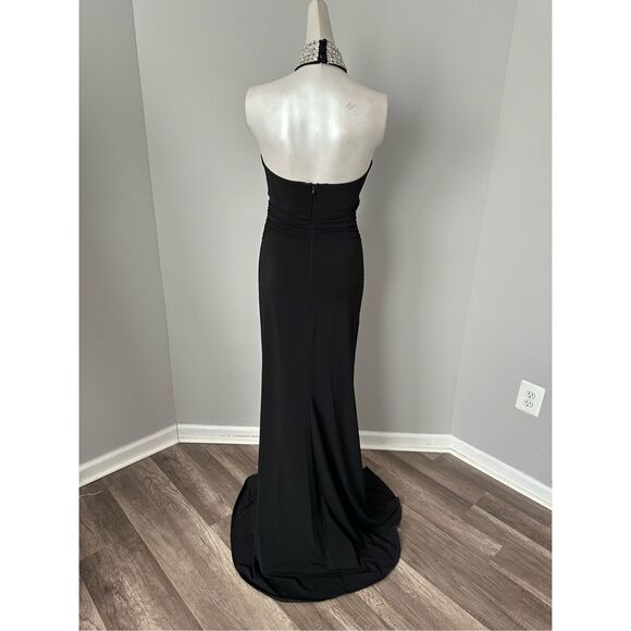 NWT CINQ A SEPT Izzy Embellished Turtleneck Sleeveless Gown with Train Size 4 $6 - Picture 8 of 9